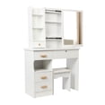 thumbnail image 2 of TidBay Vanity Desk with Sliding Mirror, Bedroom Dressing Table, Makeup Table with 5 Drawers & Shelves, Hidden Storage Space, 2 of 8