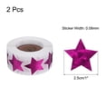 thumbnail image 2 of Uxcell 2 Rollos de Etiquetas Autoadhesivas en Forma de Estrella Brillantes de 1 Pulgada, Rojo Rosa (C-85-25), 2 of 5