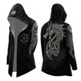 thumbnail image 3 of Cardigan à Capuche Imprimé Médiéval pour Tenue Décontractée et Activités Extérieures Cardigan pour Hommes, 3 of 3