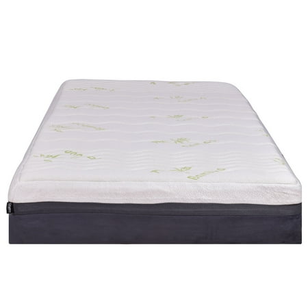 Foam Mattress Bed Pad - Costway California King Size 10'' Memory Foam Bamboo Fiber Cover Mattress Pad Bed Topper
