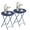 蓝色, variant on Modern Metal Frame Round Folding Tray Tables Set of 2, Versatile Side Dinner Tables for Home, Patio, Living Room & Small Areas