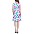 thumbnail image 3 of FORMRS Summer Dress for Women Loose U Neck Sleeveless Midi Beach Sundresses with Pockets, Purple Drawing, 3 of 8