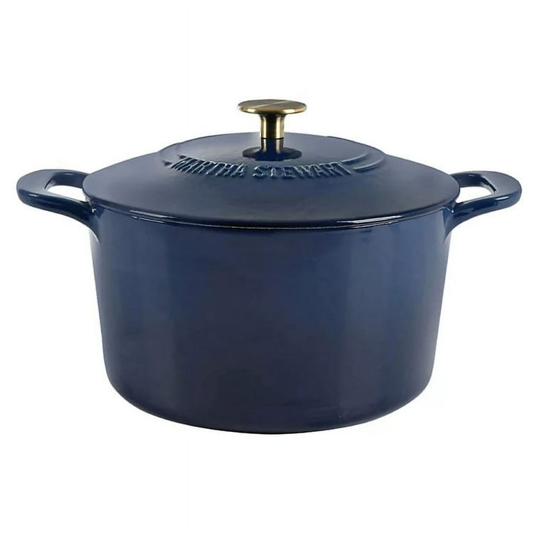Tramontina Enameled Cast-Iron Oval Dutch Oven, Blue, 7 qt