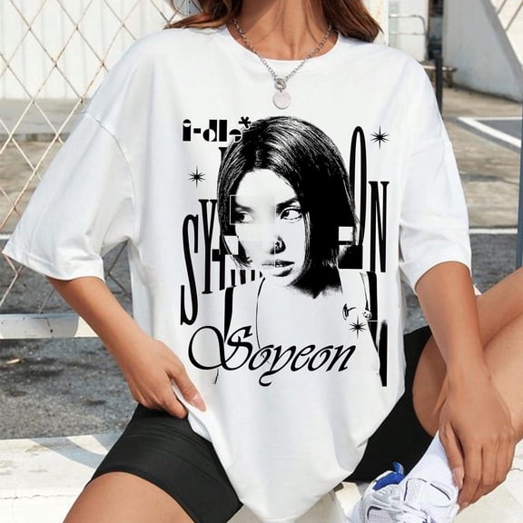 Soyeon I-DLE Kpop Graphic T-shirt, Syncopation, Vintage Music Theme Casual Tee