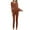 Brown, variant on Htigea Womens Thermal Underwear 2 Piece Ribbed Long Sleeve Crew Neck Tops and Elastic Waist Pants Base Layer Sets Black Free Size