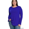 thumbnail image 2 of Zenana Women's Relaxed Fit Long Sleeve Round Neck & Hem Jersey Tee Shirt Top, 2 of 4