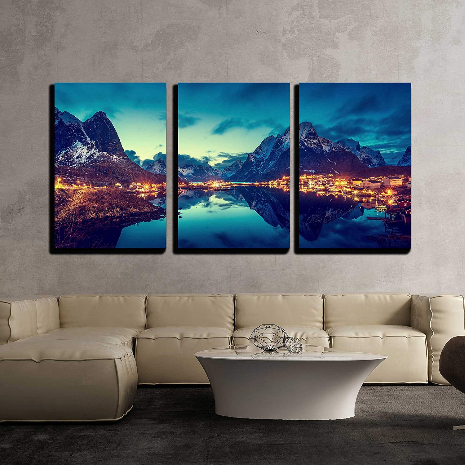 Beautiful Mountains Norway Panoramic Picture Canvas Print Home Decor Wall Art 