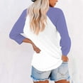 thumbnail image 5 of Hearthz Raglan 3/4 Sleevets for Women V Neck Baseball Shirt Patchwork Womens Tops Dressy Casual Fall Womens Blouses Casual, 5 of 7