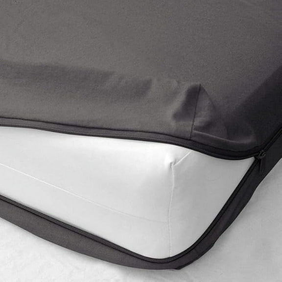 Luxury Zipper Fitted Sheet 1 Piece Only - 600 Thread Count - 100% Egyptian Cotton - 12" Deep Pocket - Shrinkage and Fade Resistant (Light Grey, Twin)