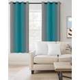 thumbnail image 3 of Blackout Curtains for Bedroom, Turquoise Ombre Room Darkening Window Drapes for Living Room, Grey Modern Art Farmhouse Thermal Insulated Grommet Curtains, 52x84 inch, 2 Panels, 3 of 9