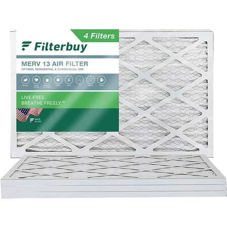 

Filterbuy 10x24x1 MERV 13 Pleated HVAC AC Furnace Air Filters (4-Pack)