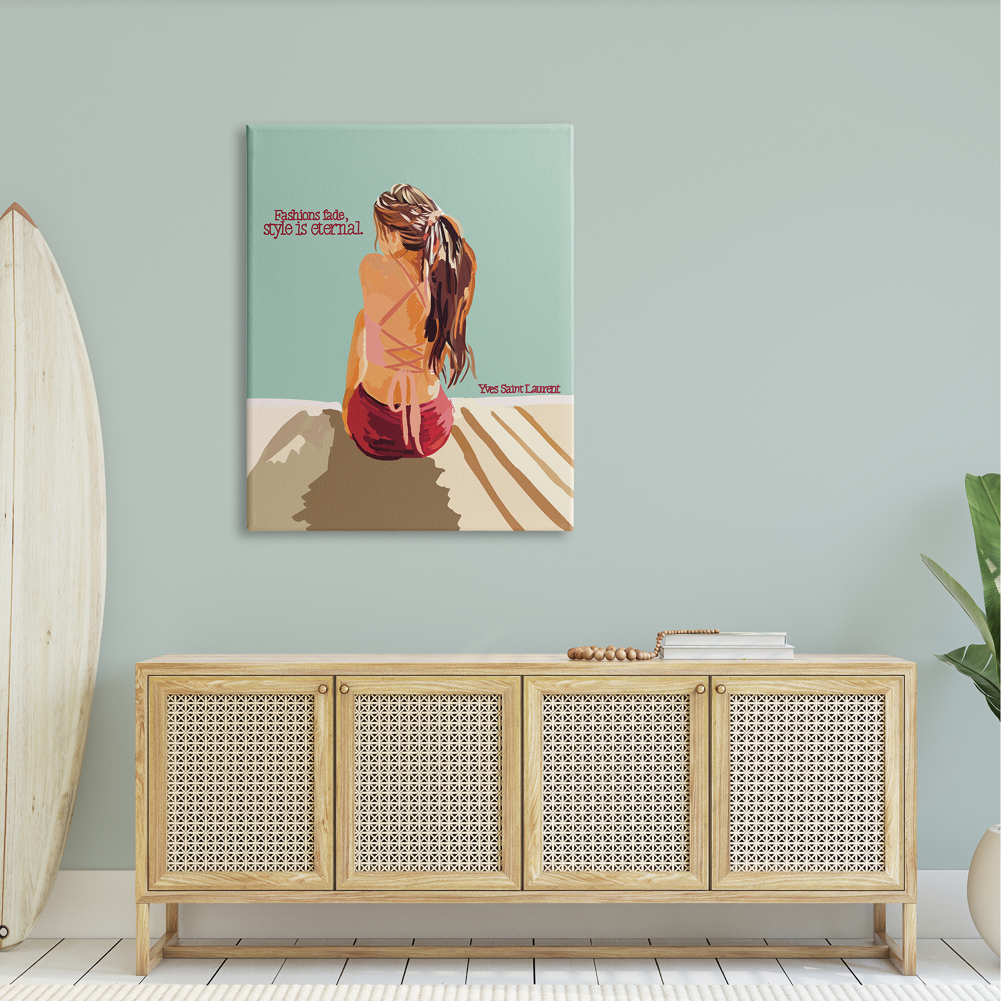 Stupell Industries Style is Eternal Motivating Fashion Quote Beach Woman Graphic Art Gallery Wrapped Canvas Print Wall Art, Design by Amelia Noyes