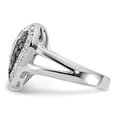 thumbnail image 4 of Sterling Silver Polished Black & Clear CZ Heart Ring, 4 of 5