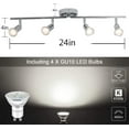 thumbnail image 3 of Garwarm Modern 4-Light Track Lighting Kit, Flush Mount Wall/Ceiling Spot Lights Fixture, LED Track Light with Chrome Flexibly Rotatable Light Head for Kitchen Living Room, 4 X GU10 Bulb (Included), 3 of 18