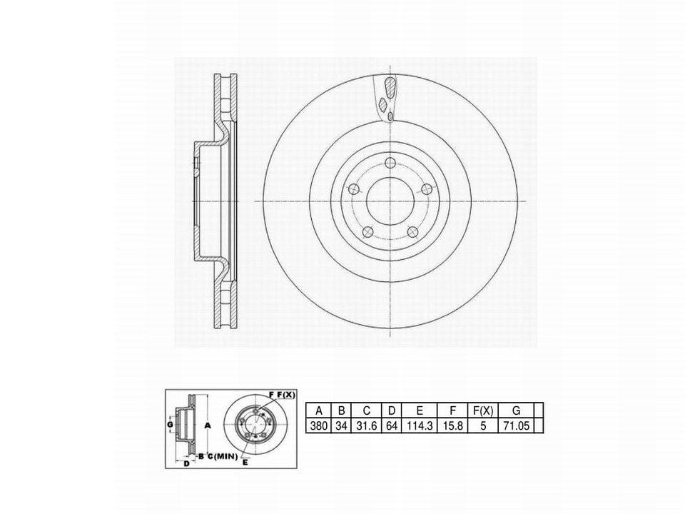 Winstop Brake Rotor, Front WS250395, Ford Mustang 2023-2015