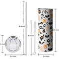 thumbnail image 5 of 20oz Halloween Leopard Print Ghosts Bats and Pumpkins Skinny Tumblers Stainless Steel Tumbler with Lid and Straw,Vacuum Insulated Double Wall Travel Tumbler Cups with Cleaning Brush for Coffee,Tea, 5 of 6