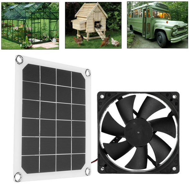 Greensen 6V 10W Exhaust Fan Outdoor Solar Power Panel Exhaust Fan USB