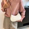 thumbnail image 4 of Bolso de hombro para mujer, Bolso cruzado de PU, elegante Bolso de media luna, embrague femenino (blanco), 4 of 7