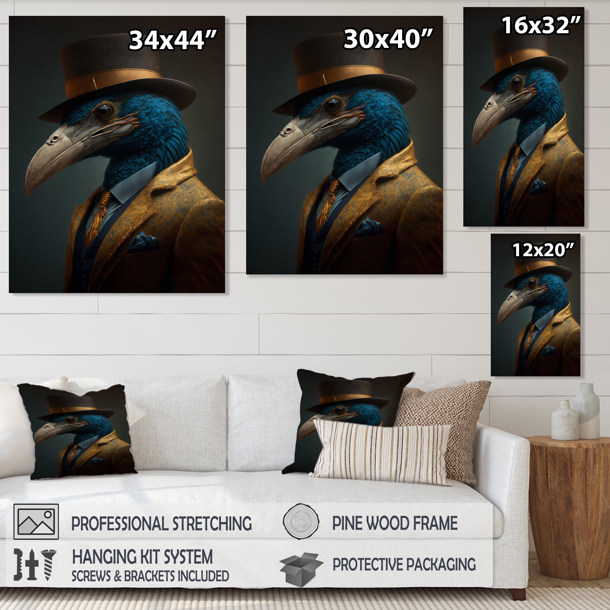 Designart Mafia Eagle Canvas Wall Art