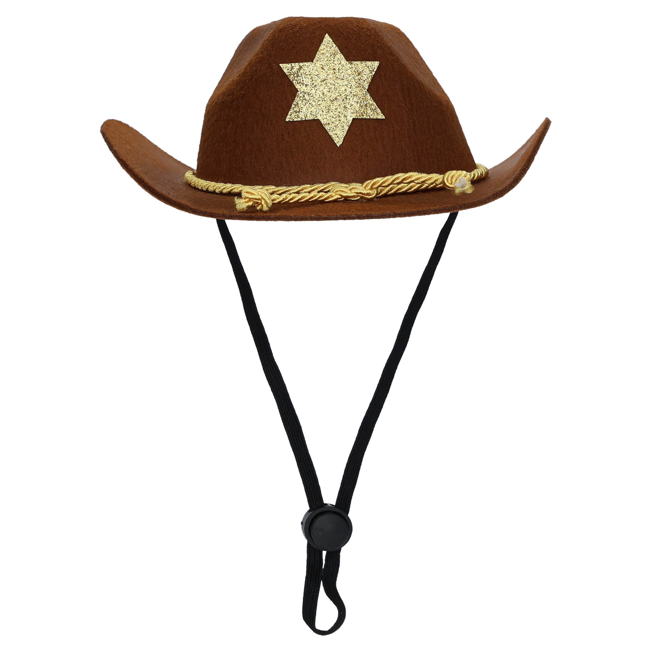Vibrant Life Halloween Cowboy Hat Costume for Dogs and Cats, Brown, XS/S