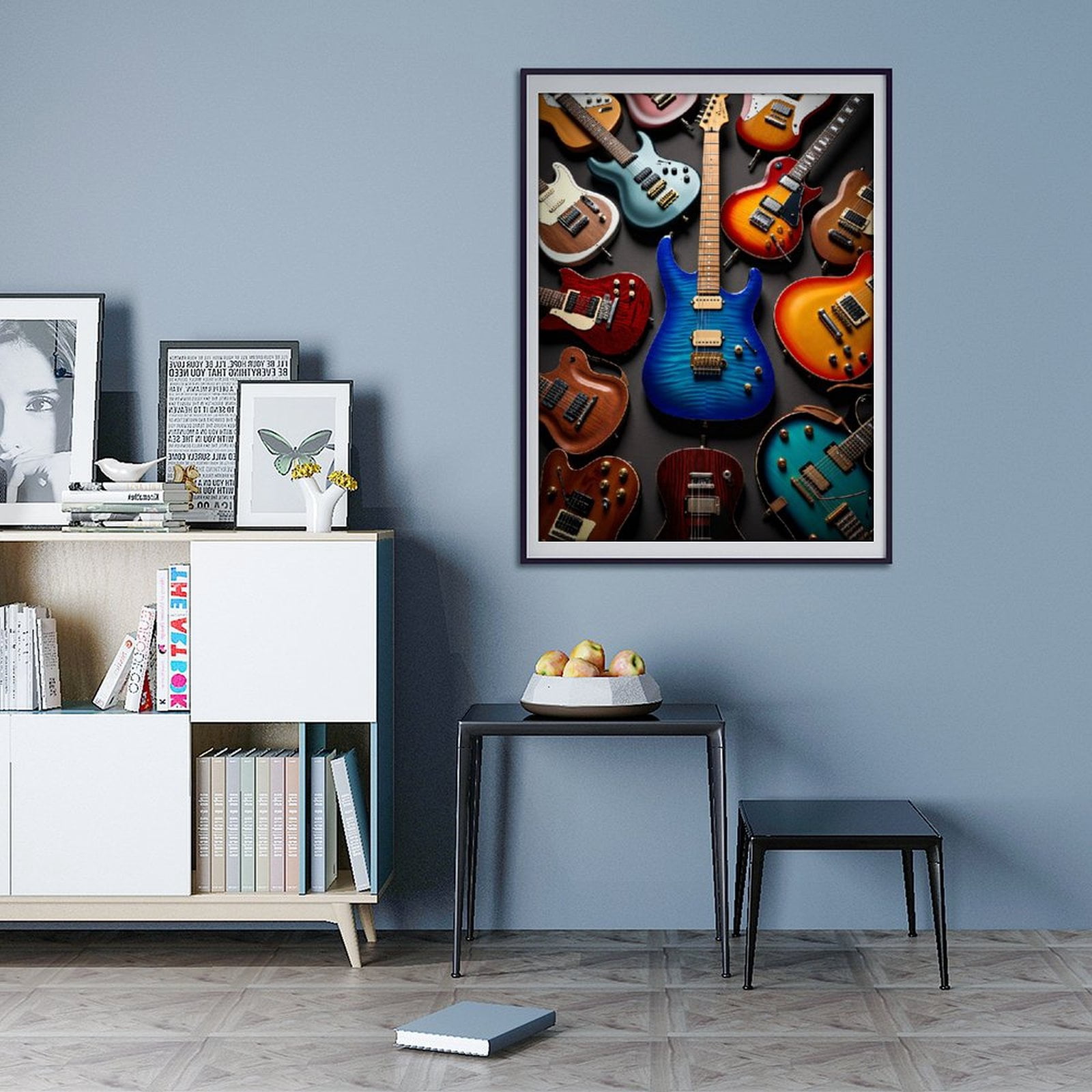 Diamond Art Kit for Adults, Vibrant Guitars Array Diamond Painting for Adults Beginners, DIY Diamond Art Painting Kits, 5D Diamond Painting Crafts for Home Decor 12x16 Frameless