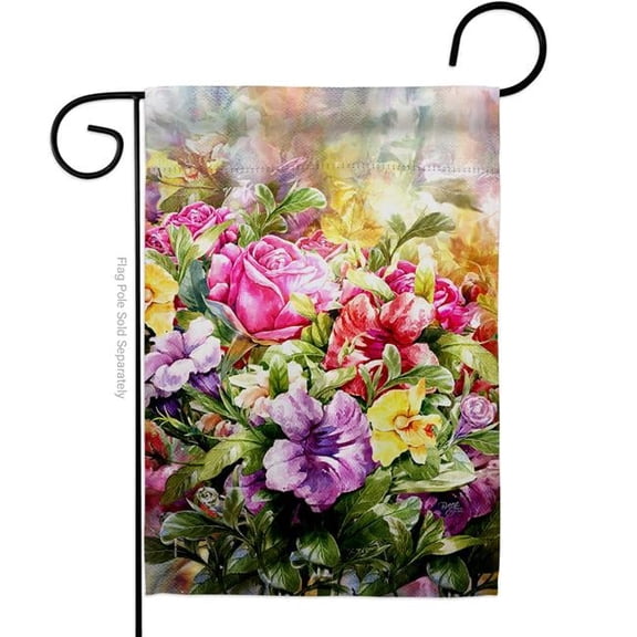 Breeze Decor G154123-BO Spring Bouquet Summertime Tropical 13 x 18.5 in. Double-Sided Decorative Vertical Garden Flags for House Decoration Banner Yard Gift