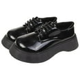 thumbnail image 2 of Lufly Patent Leather British Style Lace-up Small Leather Shoes Round Head Thick Bottom Heightening Casual Shoes Shoes Shoes With Skirt Pants, 2 of 8