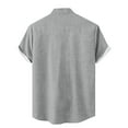 thumbnail image 5 of Cuban Guayabera Shirts for Men Short Sleeve Casual Button Down Shirt Collar Beach Camp Mexican Tops, 5 of 5