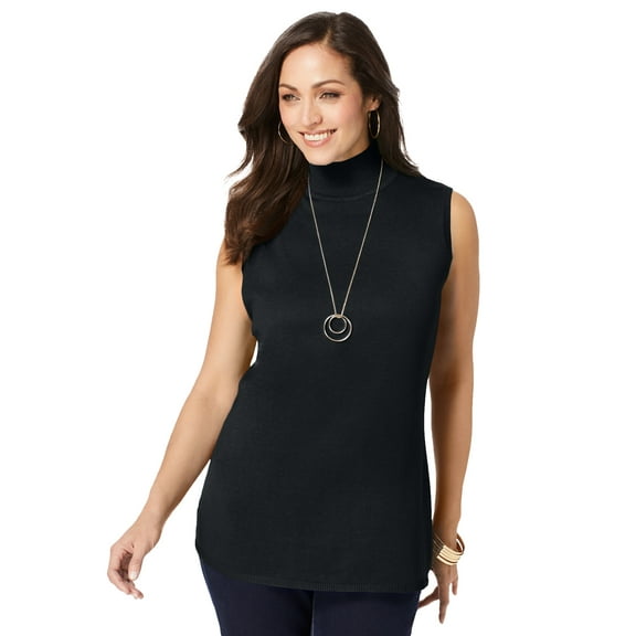 Jessica London Women's Plus Size Fine Gauge Mockneck Sweater