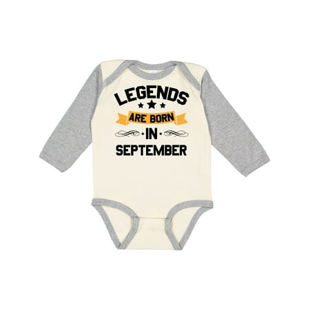 

Inktastic Legends Are Born in September Gift Baby Boy or Baby Girl Long Sleeve Bodysuit