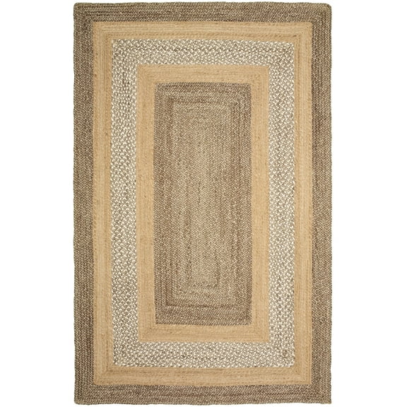 8â€™ x 10â€™ Tan and Beige Bordered Area Rug