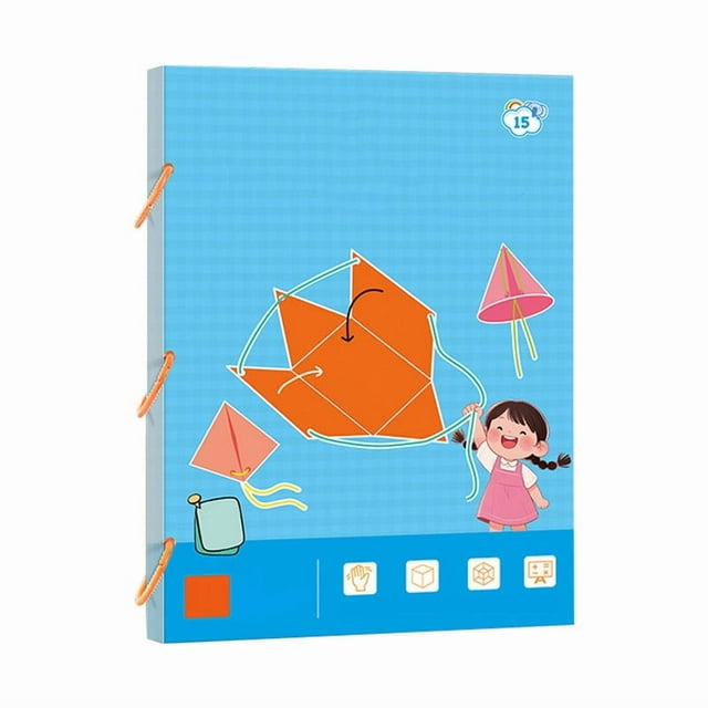 Todaioua Pull String 3D Geometry Learning Book - DIY Solid Geometry Thinking Training Book, Geometry for Beginners, Enhance Geometric Understanding -with 9/12/15 Solids Geometric Models