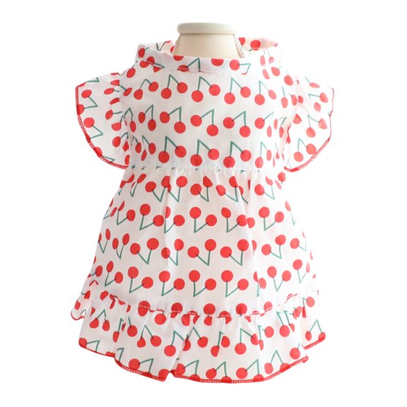 Dog Dress High Elasticity Flower Pattern Vibrant Color Summer Small Dog Princess Cosplay Costume for Home Wear