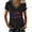 Black, variant on Women's 250th Anniversary USA T-Shirt, Patriotic 1776-2026 V-Neck Top, Short Sleeve Commemorative Shirt with Contrast Trim, Independence Day Celebration Graphic Tee
