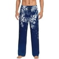 thumbnail image 1 of Fotbe Christmas Blue Pantalones de Pijama para Hombre, Pantalones de Dormir, Pantalones de Casa con Cintura Ajustable y Bolsillos-X-Large, 1 of 6