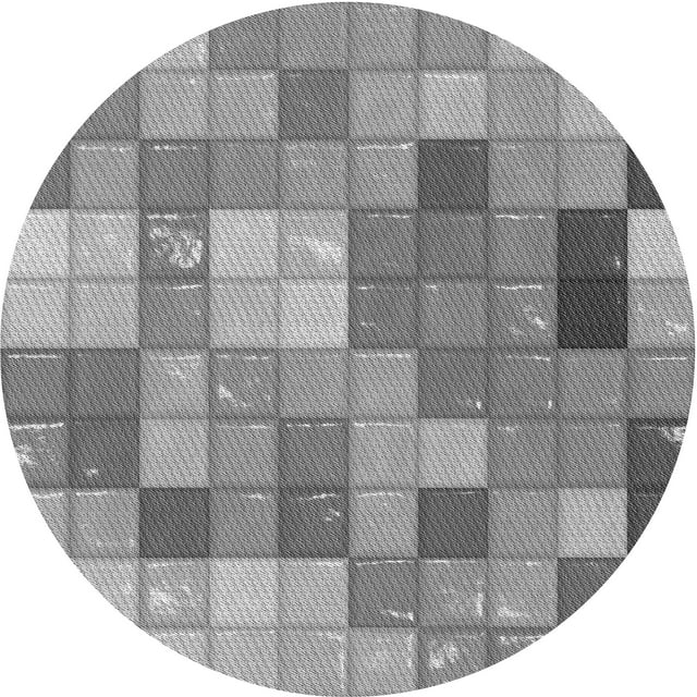 Ahgly Company Indoor Round Patterned Smokey Gray Area Rugs, 7' Round