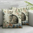 thumbnail image 3 of Cute Cat Butterfly Pillow Covers  Lovely Cartoon Pattern Beige Background Throw Pillowcase for Home Decor, 3 of 5