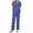 Blue, variant on Women's 2 Piece Cotton Pajama Set Short Sleeve Sleepwear Top Pants Print Nightwear Set S-2XL