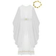 thumbnail image 6 of TiaoBug Womens Ancient Greek Costume Grecian Sleeveless Roman Queen Dress God Toga with Headwear White XL, 6 of 7