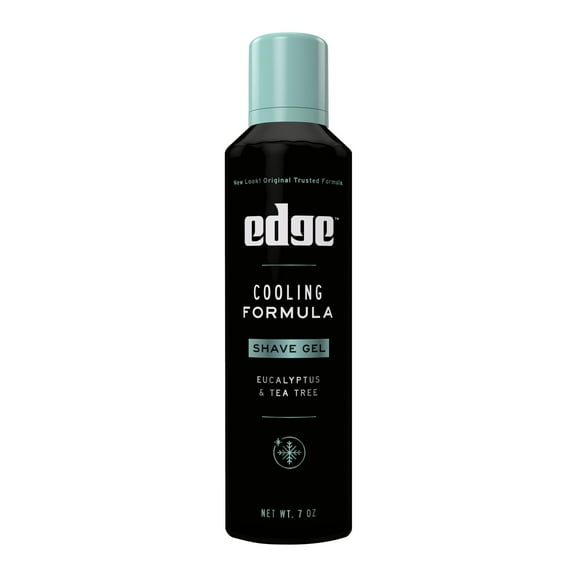 Pack of 4 Edge Mens Cooling Shave Gel, Eucalytpus & Tea Tree Scent, Foaming Men's Shave Cream - 7 oz - Package may vary