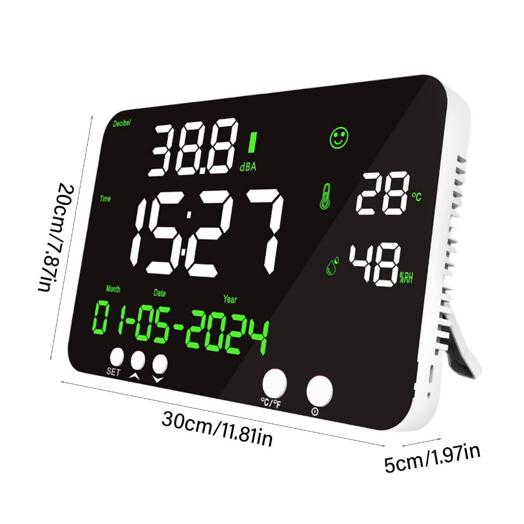 Zeiwohndc Small Temperature & Humidity Meter ABS Air Quality Monitors for Household