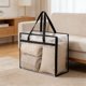 thumbnail image 5 of Bolsa plegable para guardar ropa | Organizador de plástico transparente con cremallera | Organizador de armario de gran capacidad para edredones, ropa de cama y ropa de temporada, 5 of 6