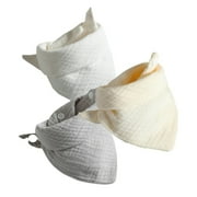 3Pcs/lot Baby Muslin Bibs Soft Cotton Solid Color Bibs Saliva Towel Boys Girls Feeding Apron Bandana Drool Stuff Bibs 8