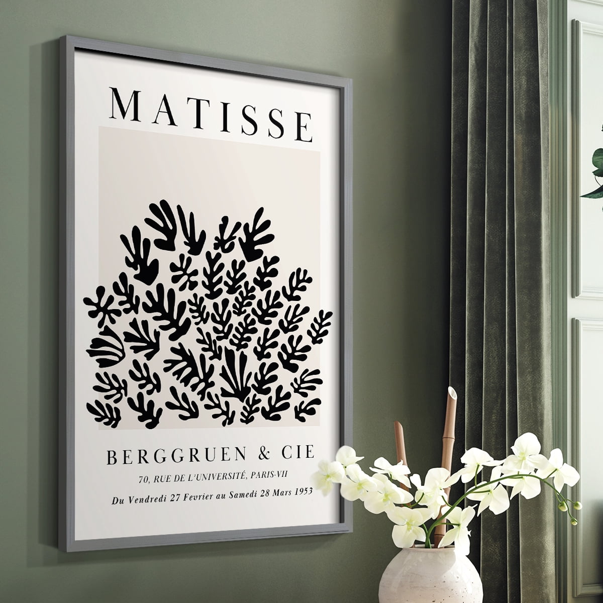 Matisse CDLXXXIX in Gray Solid Wood Framed Print No Nail Hanging