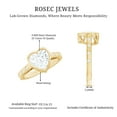 thumbnail image 4 of Rosec Jewels Lab Created Diamond Heart Engagement Ring 2 Carat - Bezel Set Diamond Ring (8mm, Ef-Vs Quality), 10K Yellow Gold, US 5.00, 4 of 5