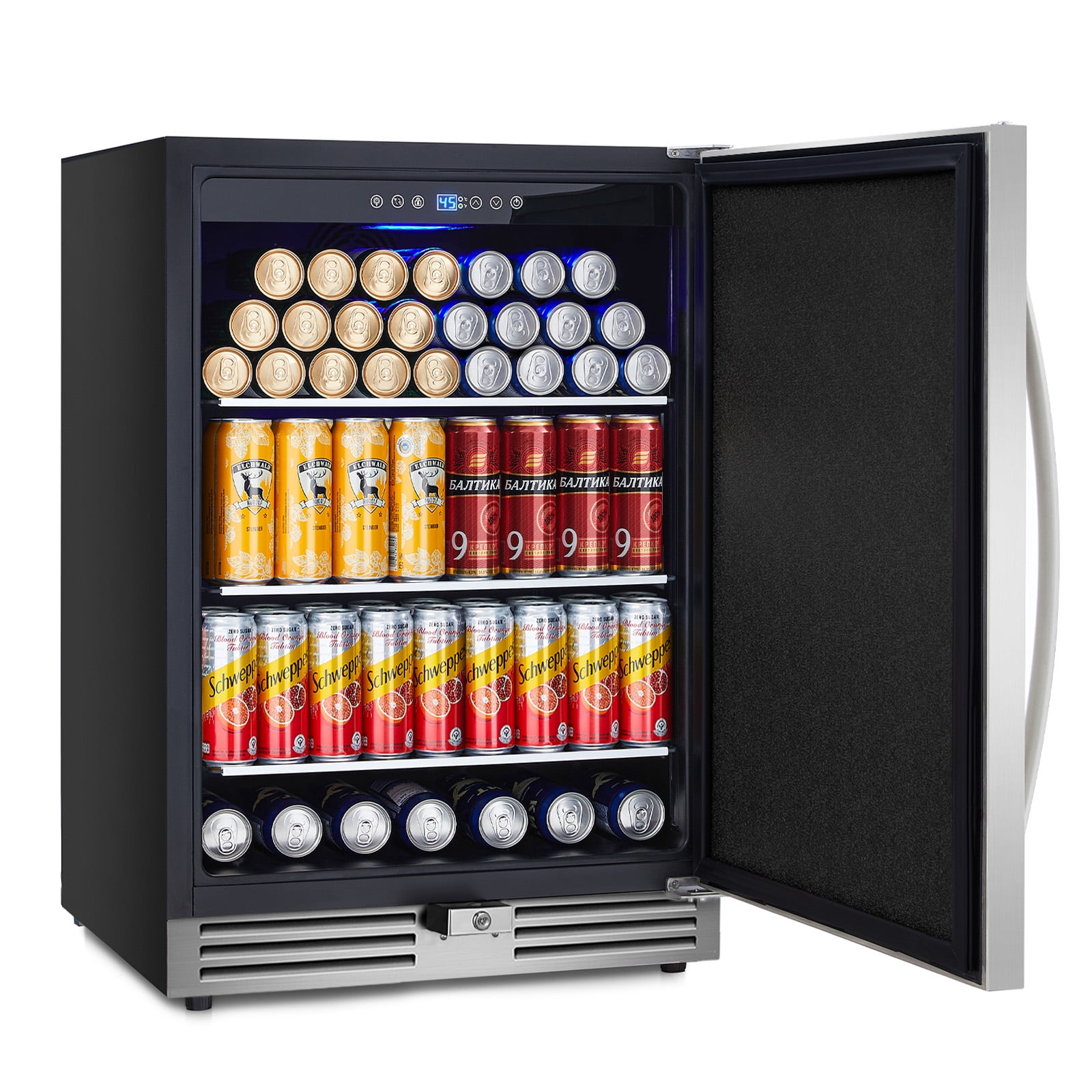 TITTLA 24 Inch Beverage Refrigerator, 210 Can Beverage Fridge for Beer Wine Soda, Beverage Cooler Built-in and Drink Fridge