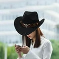 thumbnail image 2 of Langgg Chapeau de Cowboy Décontracté Costume Cosplay Protection Solaire Chapeau Été pour Randonnée Noir, 2 of 8