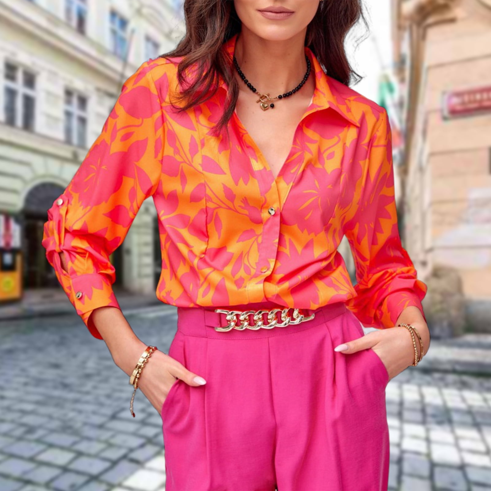 blusa naranja mujer