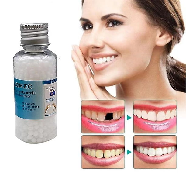 Dientes y huecos de alta calidad, dientes falsos, pegamento sólido, resina, adhesivo para dentaduras postizas, dentista, dientes falsos, pegamento sólido, juego de reparación temporal de dientes Feliz Sencillez