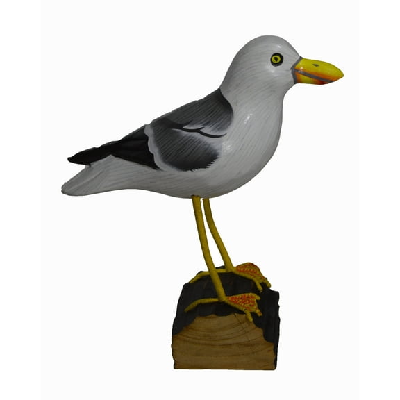HAND CARVED PAINTED WOOD CARVING SEAGULL BIRD DECOY VINTAGE STYLE Wood Replica Life-Like Figurine